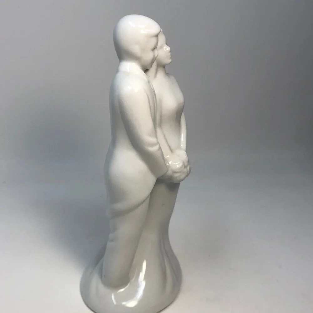 Elegant White porcelain Wedding Cake topper vintage collectible.